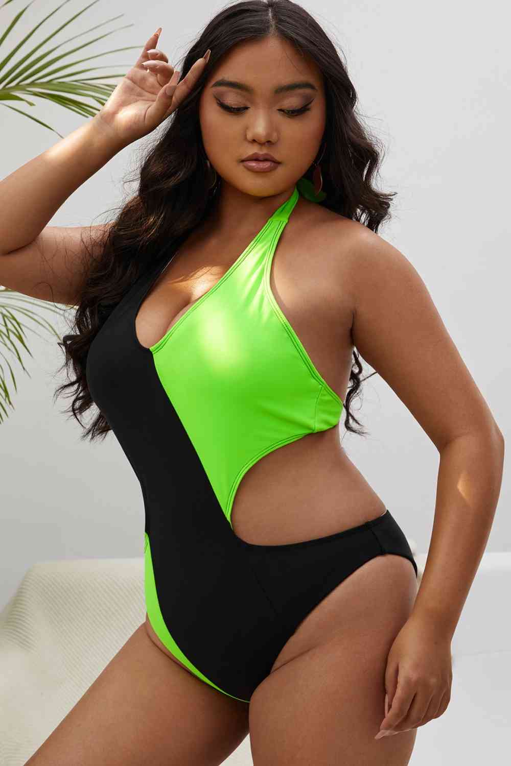 Straight Out of Beach One-Piece Swimsuit - Texture Love and Tangle 