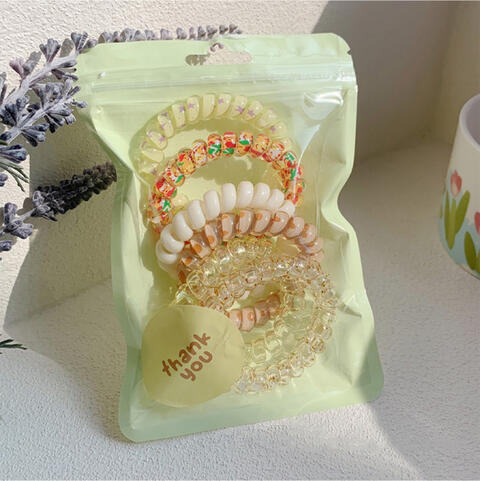 6Pc Telephone Line Hair Rope - Texture Love and Tangle 