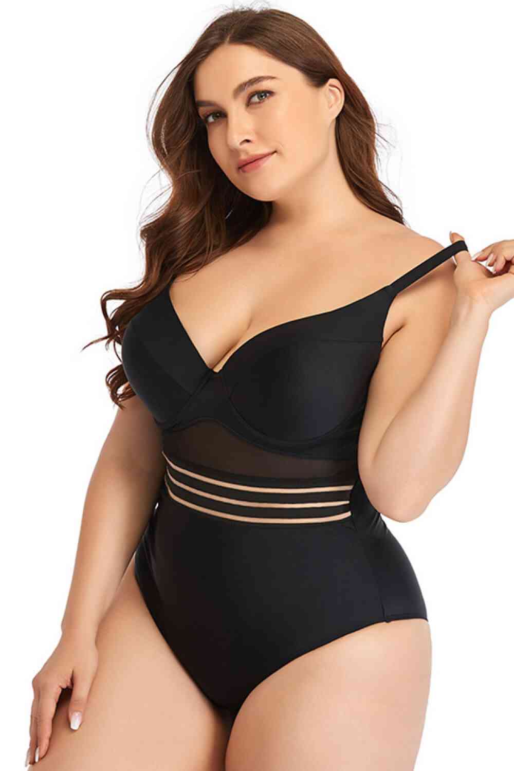 Beach Party One-Piece Swimsuit - Texture Love and Tangle 