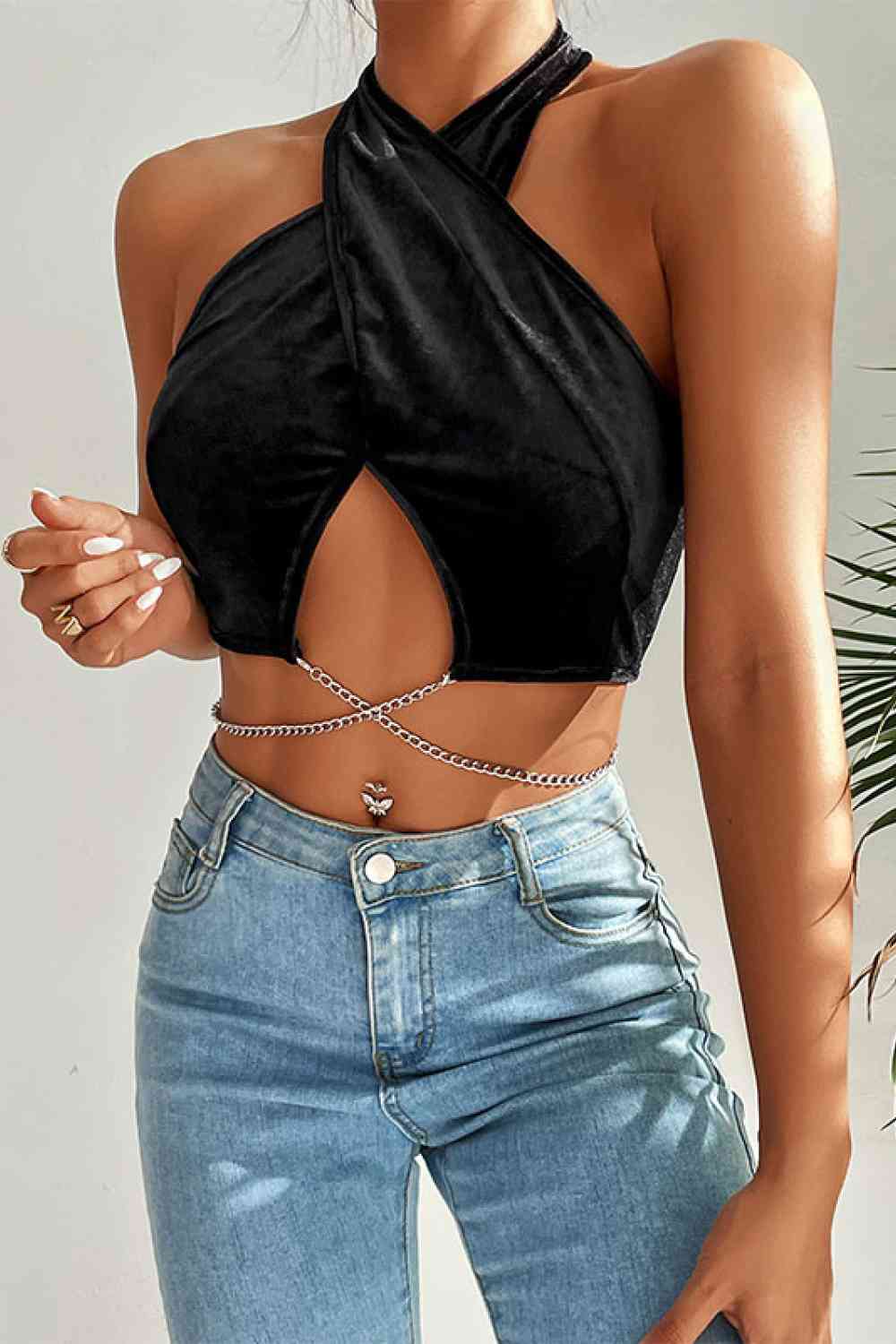 Cross Love Cropped Top - Texture Love and Tangle 
