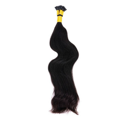 Indian Wavy Natural Black I-Tip Extensions - Texture Love and Tangle 